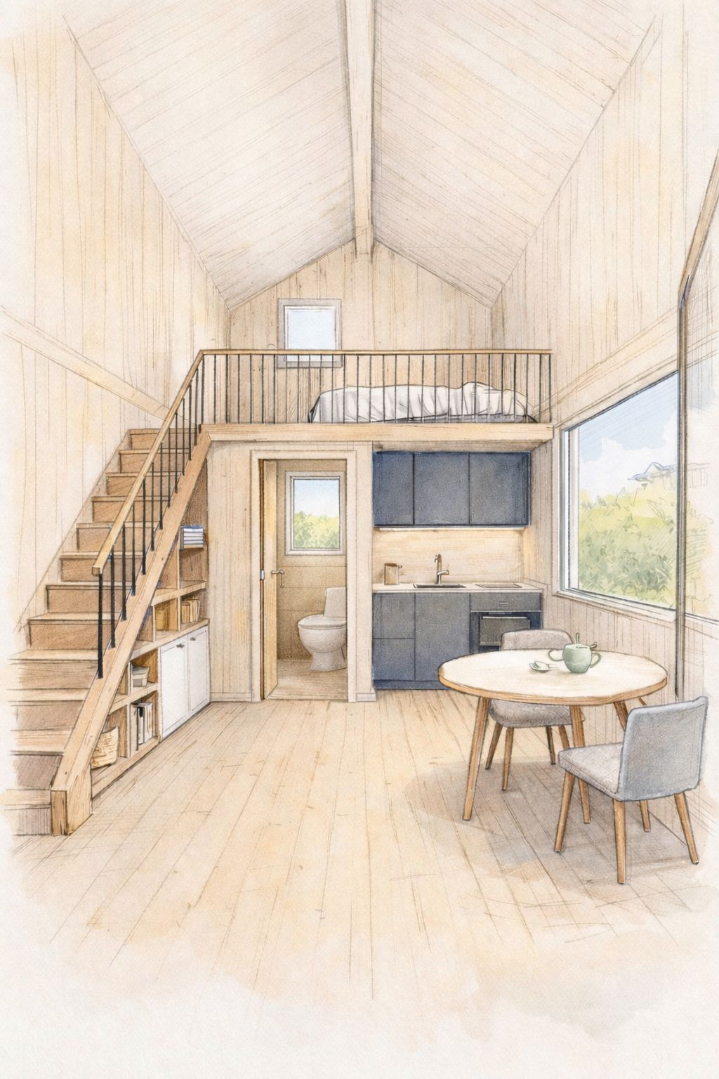 Innenansicht Tiny House M am Attersee